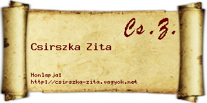 Csirszka Zita névjegykártya