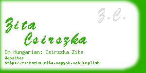 zita csirszka business card